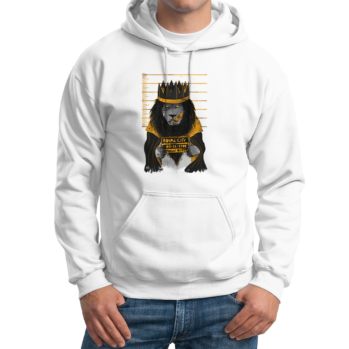 

Худи унисекс CoolPodarok Король лев Royal city белое 42 RU, Белый, 42M02585