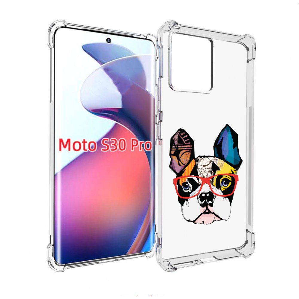 

Чехол MyPads Мопс-в-очках для Motorola Moto S30 Pro, Прозрачный, Tocco
