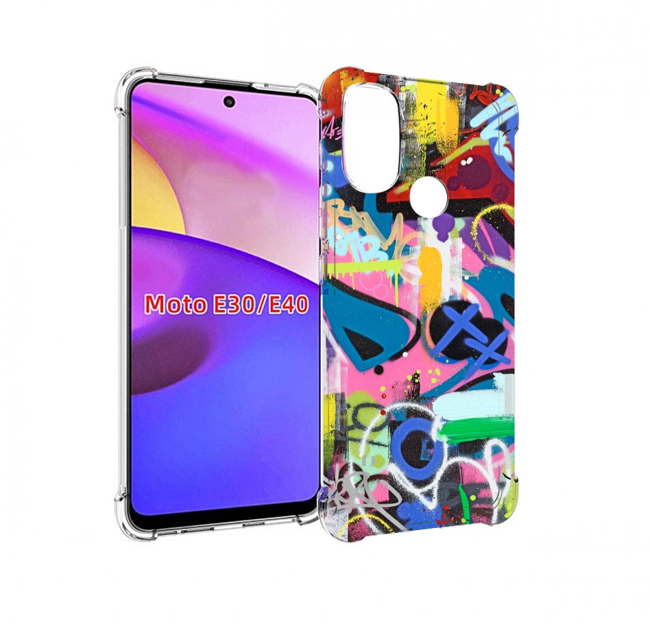 

Чехол бампер MyPads абстракция-графити для Motorola Moto E30., Прозрачный, Tocco