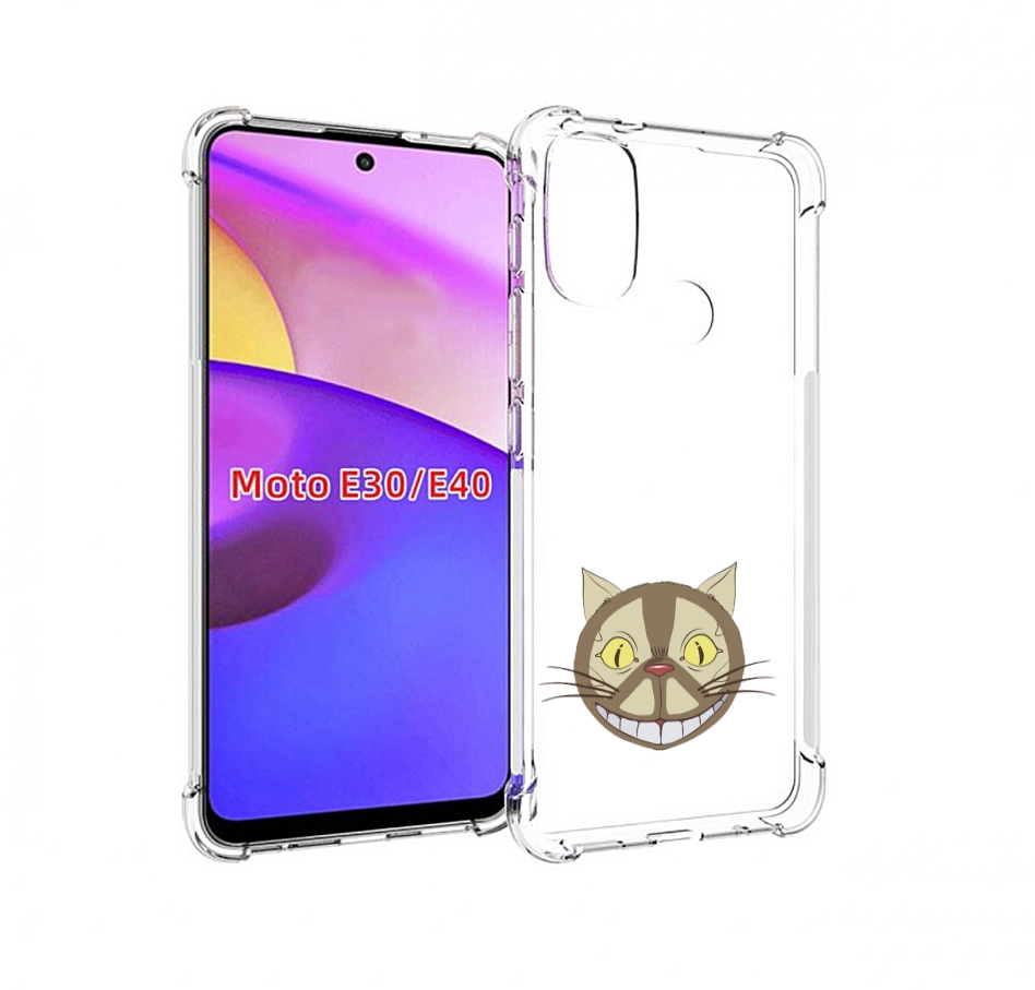 

Чехол бампер MyPads Чеширский кот для Motorola Moto E30., Прозрачный, Tocco