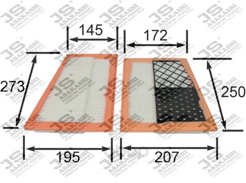 

Фильтр воздушный двигателя JS Asakashi A0252SET