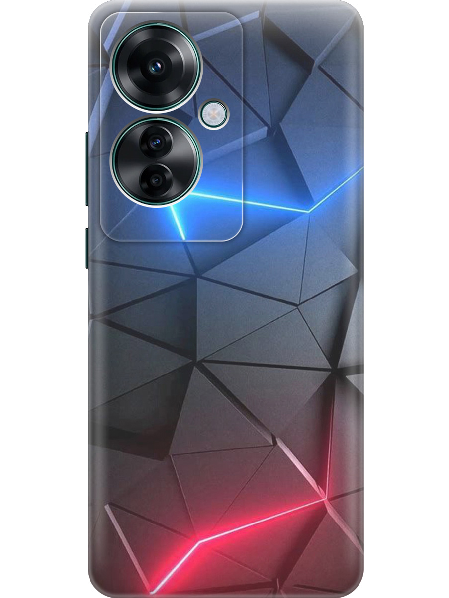 

Силиконовый чехол на Oppo Reno11 f 5G с принтом "Графитовые грани", Прозрачный;серый;синий, 782631231