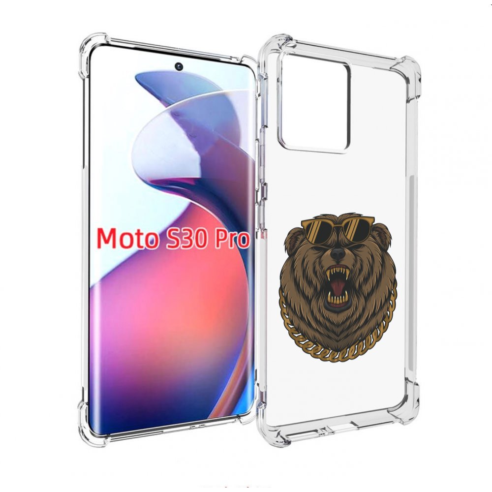 

Чехол MyPads Медведь-в-очках-2 для Motorola Moto S30 Pro, Прозрачный, Tocco