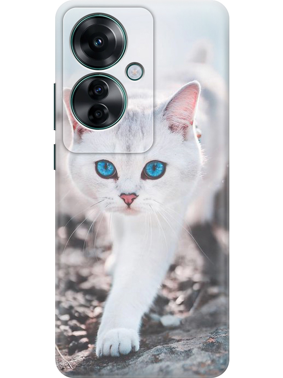 

Силиконовый чехол на Oppo Reno11 f 5G с принтом "Голубоглазый кот", Прозрачный;белый;серый;синий, 782631212