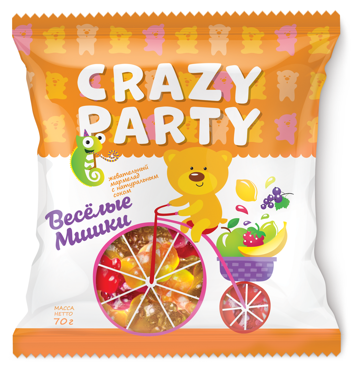 

Мармелад жевательный Crazy Party веселые мишки 70 г