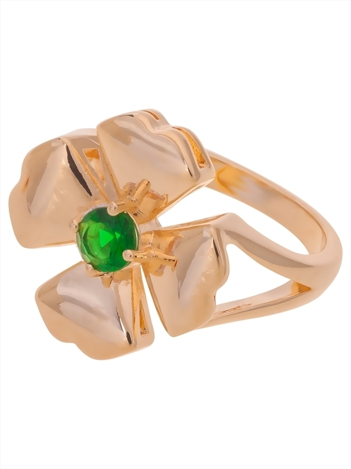 

Кольцо из бижутерного сплава р. 19 Lotus Jewelry Клевер 4 листа 3044R-05Gcz, фианит, Кольцо с зеленым фианитом "Клевер 4 листа" 3044R-05Gcz