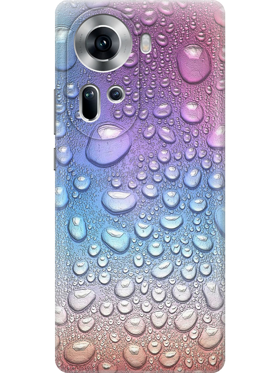 

Силиконовый чехол на Oppo Reno11 с принтом "Множество капель", Прозрачный;синий;фиолетовый, 782630641