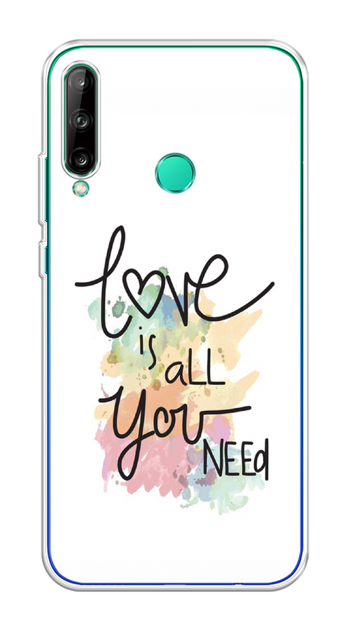 

Чехол на Honor 9C, Huawei P40 Lite E/Y7p "Love is all you need", Белый;черный;зеленый, 6103350-1