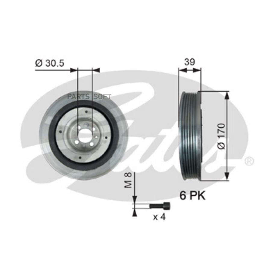 Шкив коленвала Gates tvd1013a 10326₽