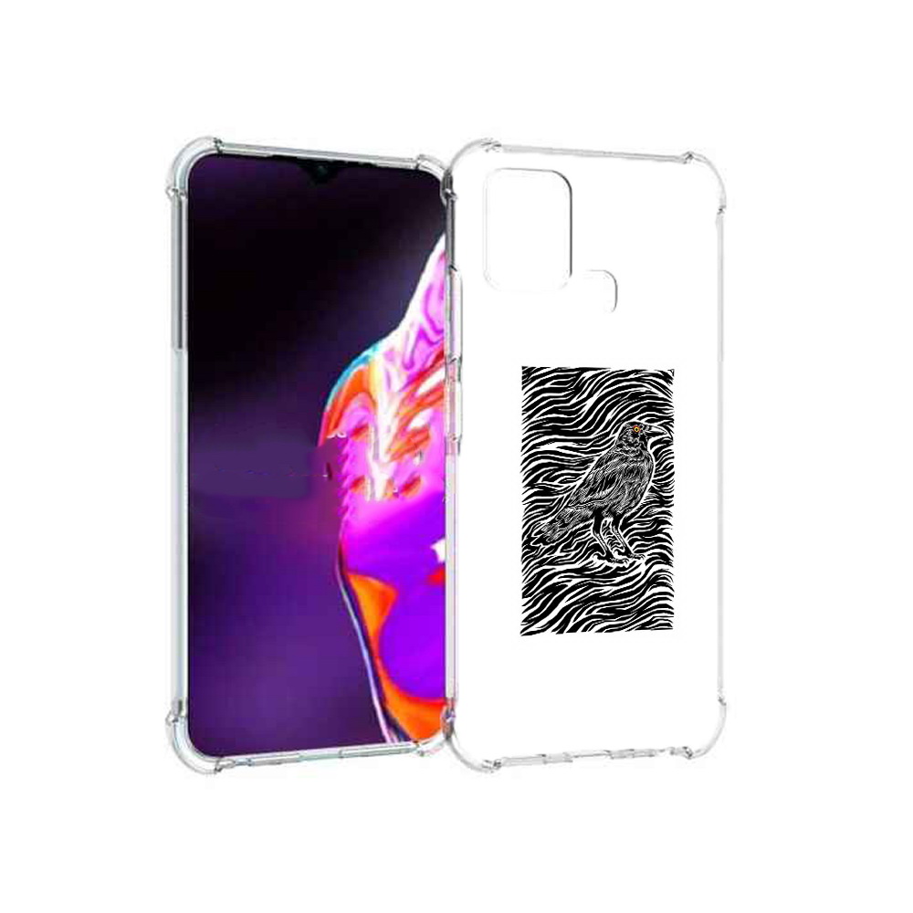 

Чехол MyPads Tocco для Infinix Hot 10s ворон в абстракции, Прозрачный, Tocco