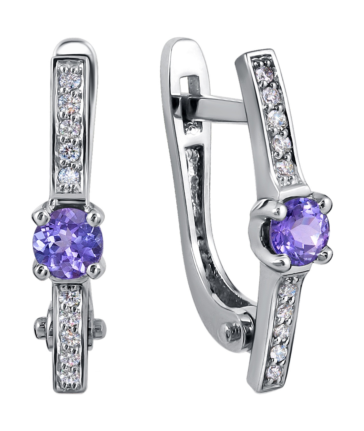 

Серьги из платины с танзанитом, бриллиантом Platika 2-0294-916, 2-0294-916
