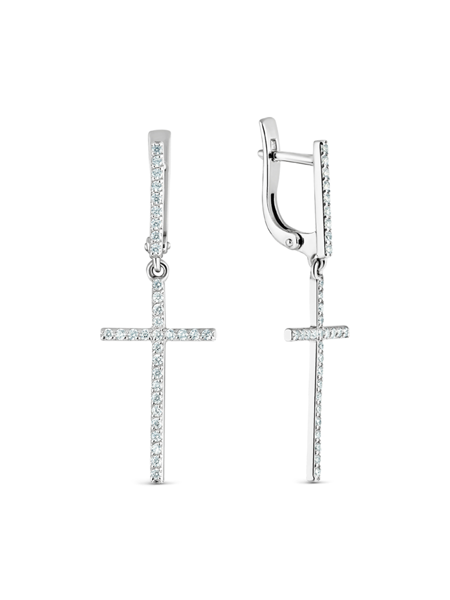 

Серьги из серебра с фианитом SamoroDki Jewelry 2-08-011-12р, 2-08-011-12р