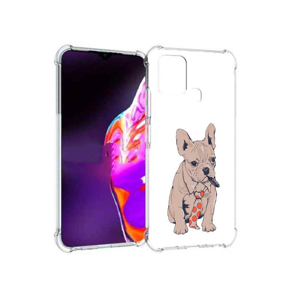 

Чехол MyPads Tocco для Infinix Hot 10s бульдог с сигарой, Прозрачный, Tocco