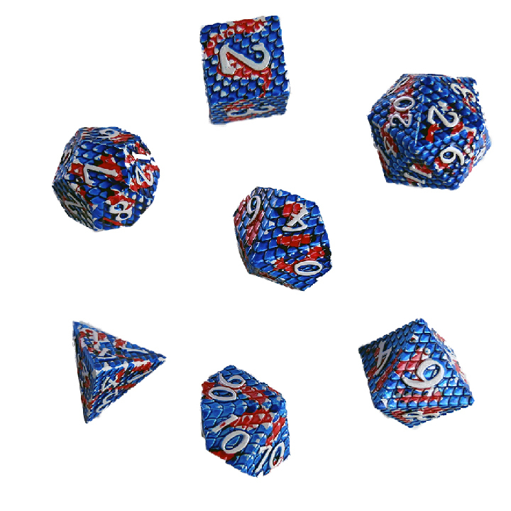 Набор металлических кубиков Crowd Games для ролевых игр, красно-синий