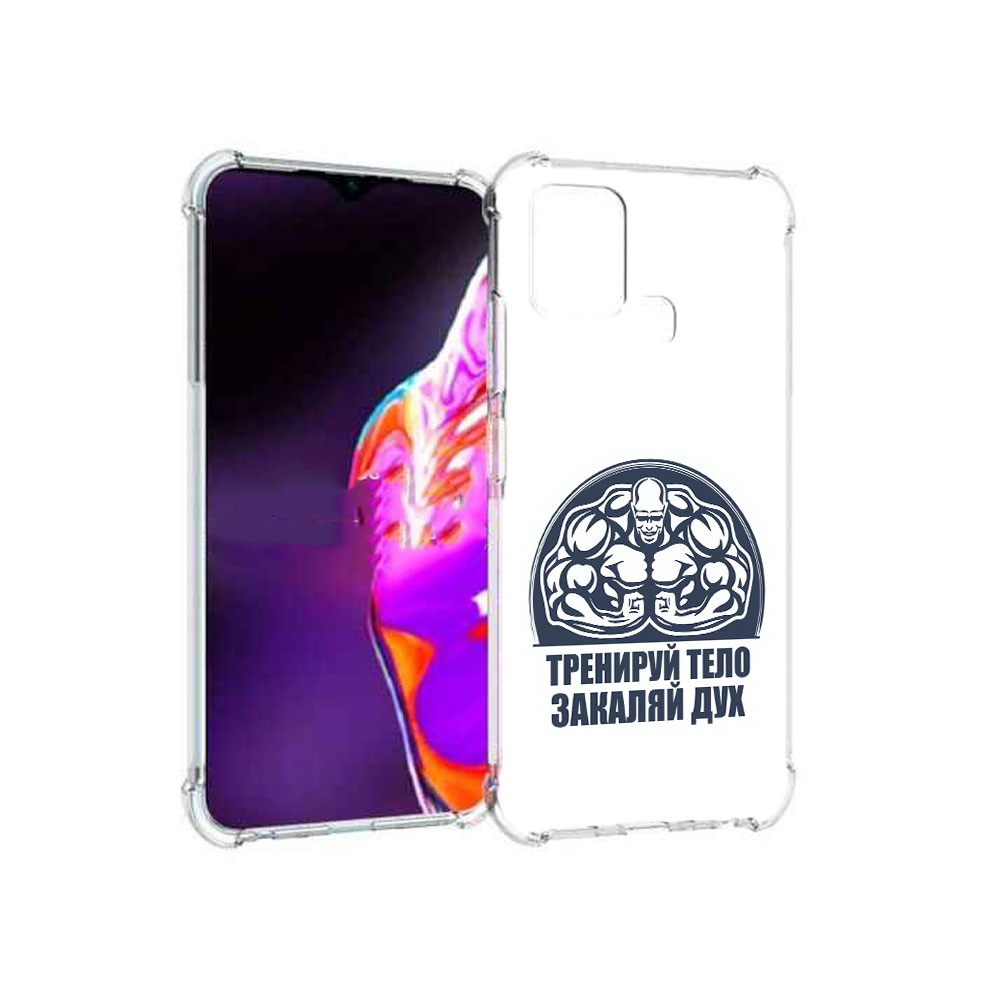 

Чехол MyPads Tocco для Infinix Hot 10s бодибилдинг закаляй дух, Прозрачный, Tocco