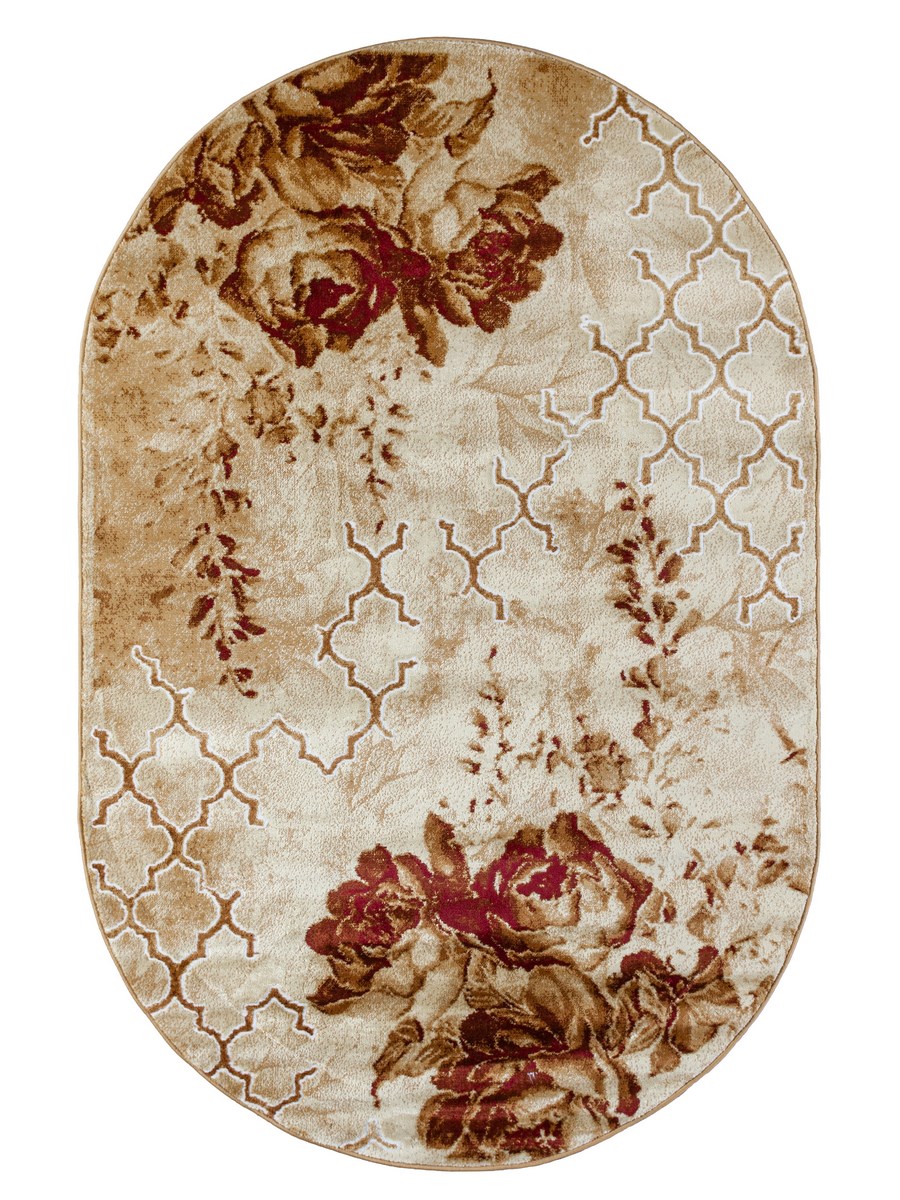 фото Ковер flamingo 4627a овальный коричневый 150x300 sofia rugs