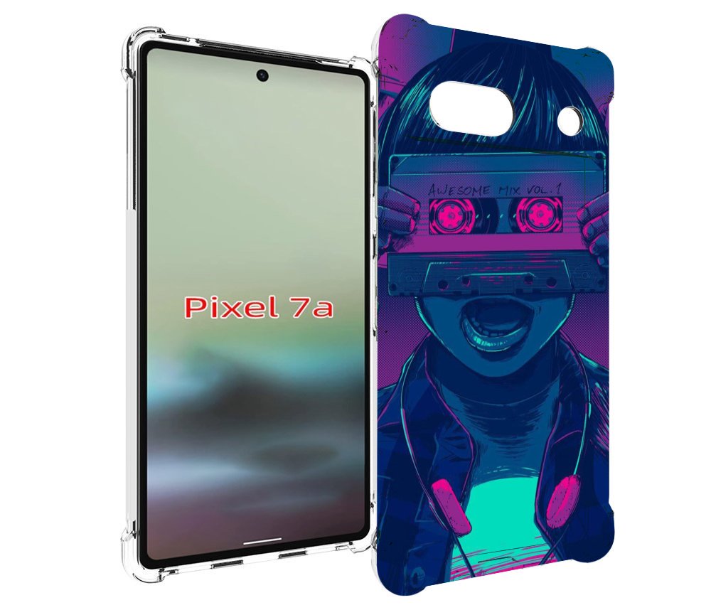 

Чехол MyPads киберпанк с кассетой для Google Pixel 7A, Tocco