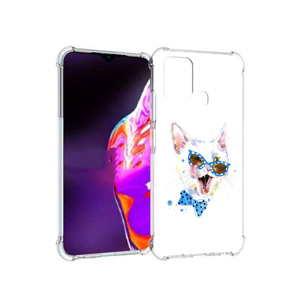 

Чехол MyPads Tocco для Infinix Hot 10s белый кот, Прозрачный, Tocco
