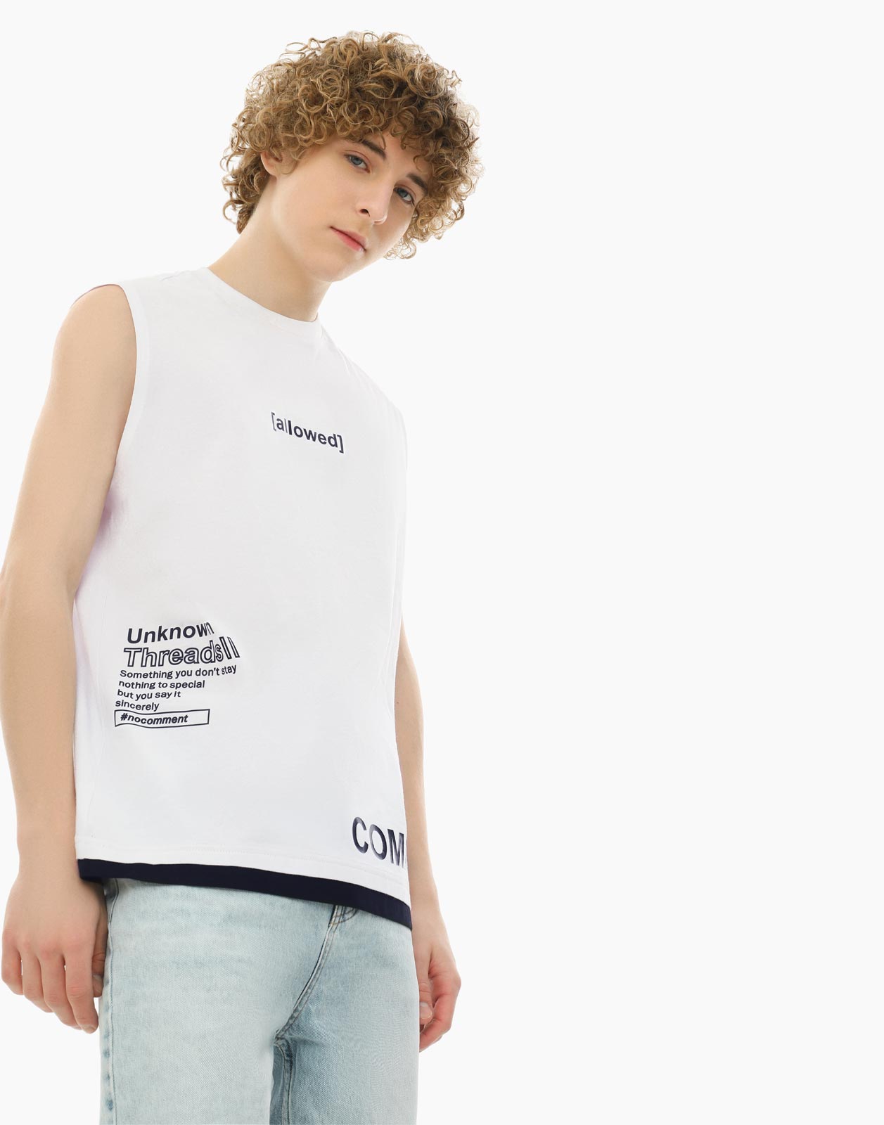 

Белая майка oversize с принтом для мальчика 5-6л/116, Белый, BTN002196