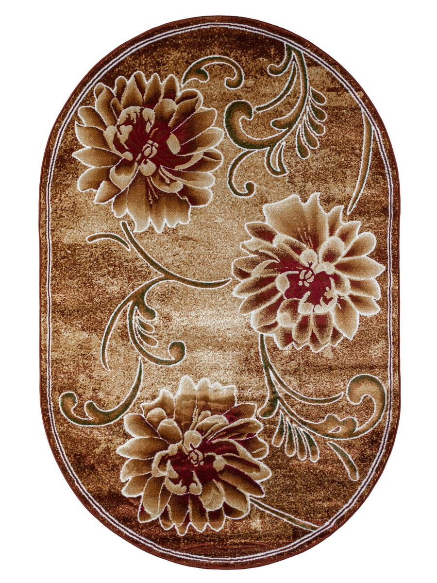 фото Ковер flamingo 4625a овальный коричневый 150x230 sofia rugs