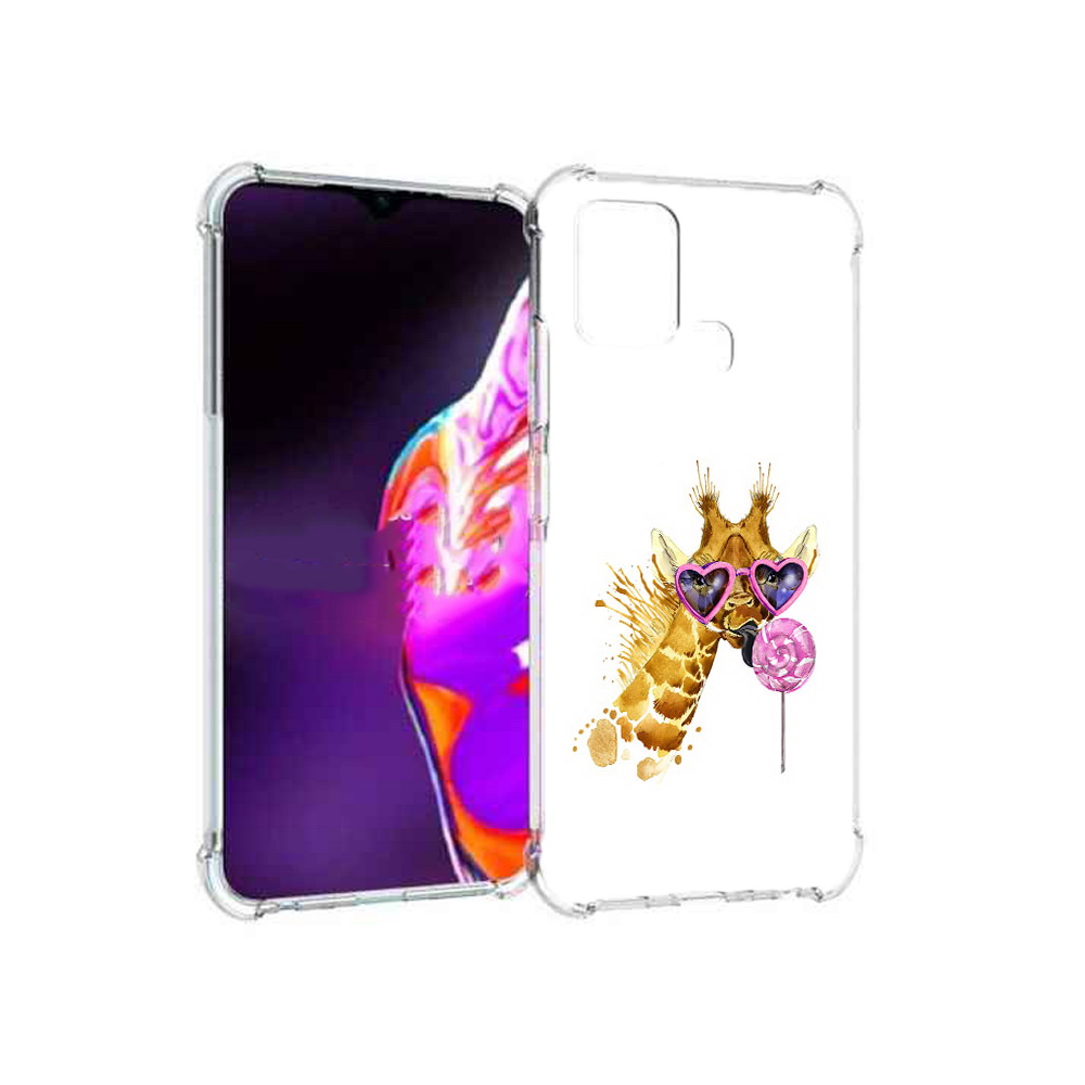 

Чехол MyPads Tocco для Infinix Hot 10s акварельный жираф, Прозрачный, Tocco