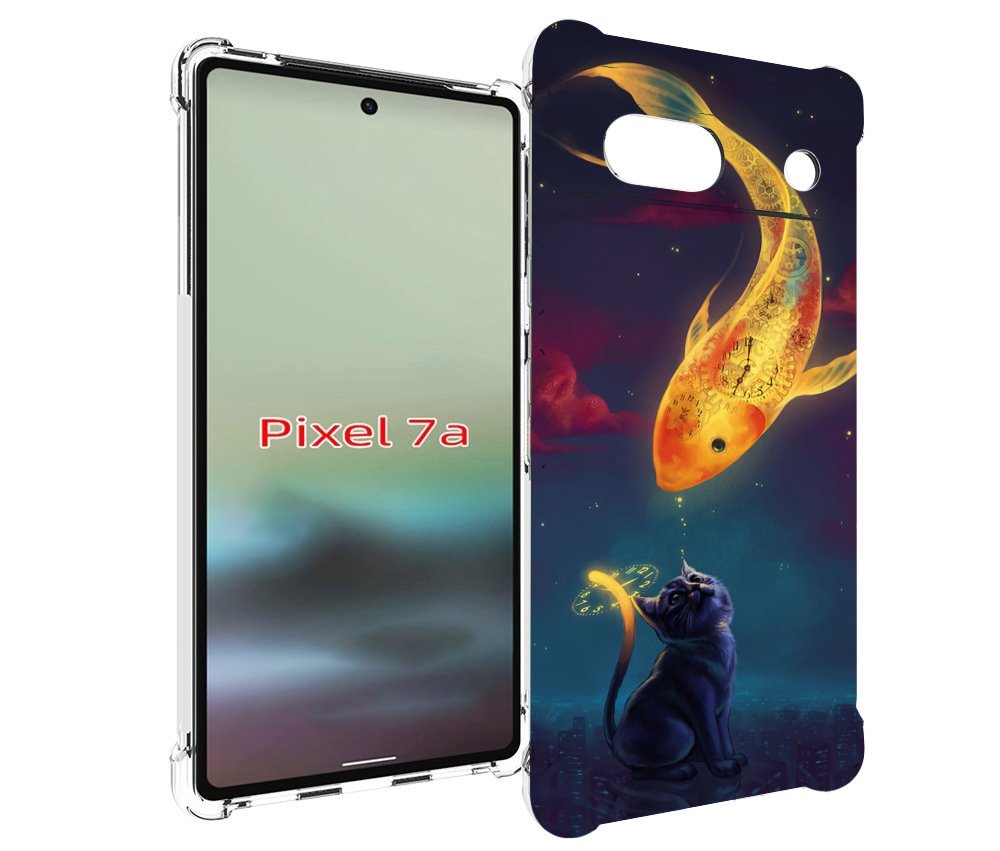 

Чехол MyPads золотая-рыбка-часовая для Google Pixel 7A, Tocco