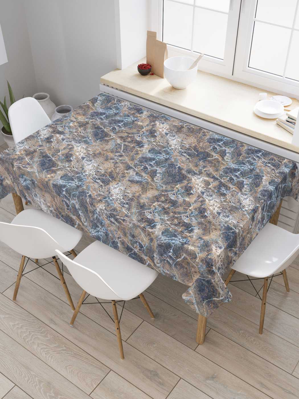 

Скатерть прямоугольная JoyArty "Мраморная поверхность" из сатена, 180x145 см, Серый, Мраморная поверхность