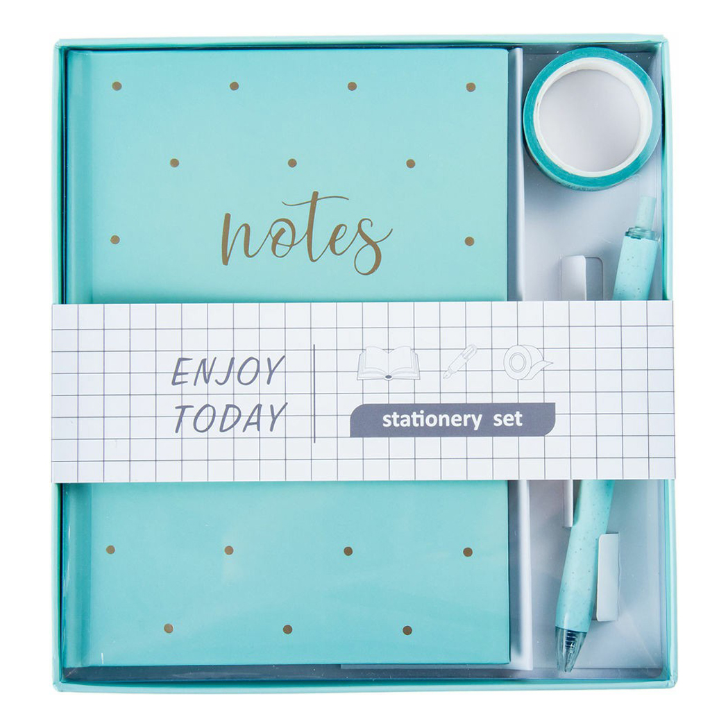 Набор для младших классов Stationery set Enjoy Today блокнот-ручка-скотч голубой