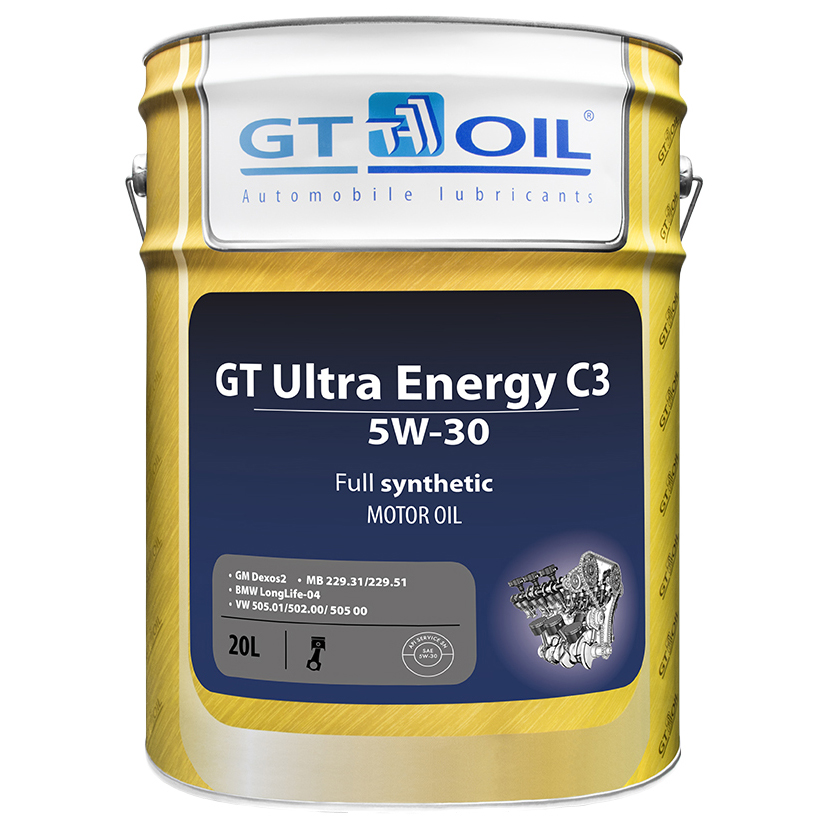 фото Масло мотор. gt ultra energy c3, sae 5w-30, api sm,sn/cf, 20 л gt oil арт. 8809059407943