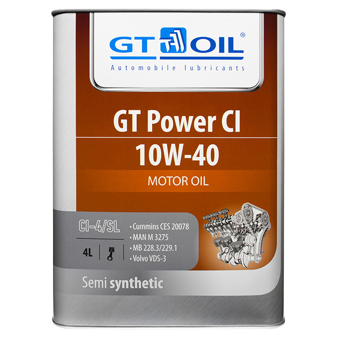 Моторное масло GT OIL GT PoWer CI SAE 10W40 API CI-4/SL 4л