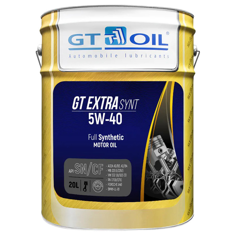 Моторное масло GT OIL GT Extra Synt SAE 5W40 API SN/CF 20л