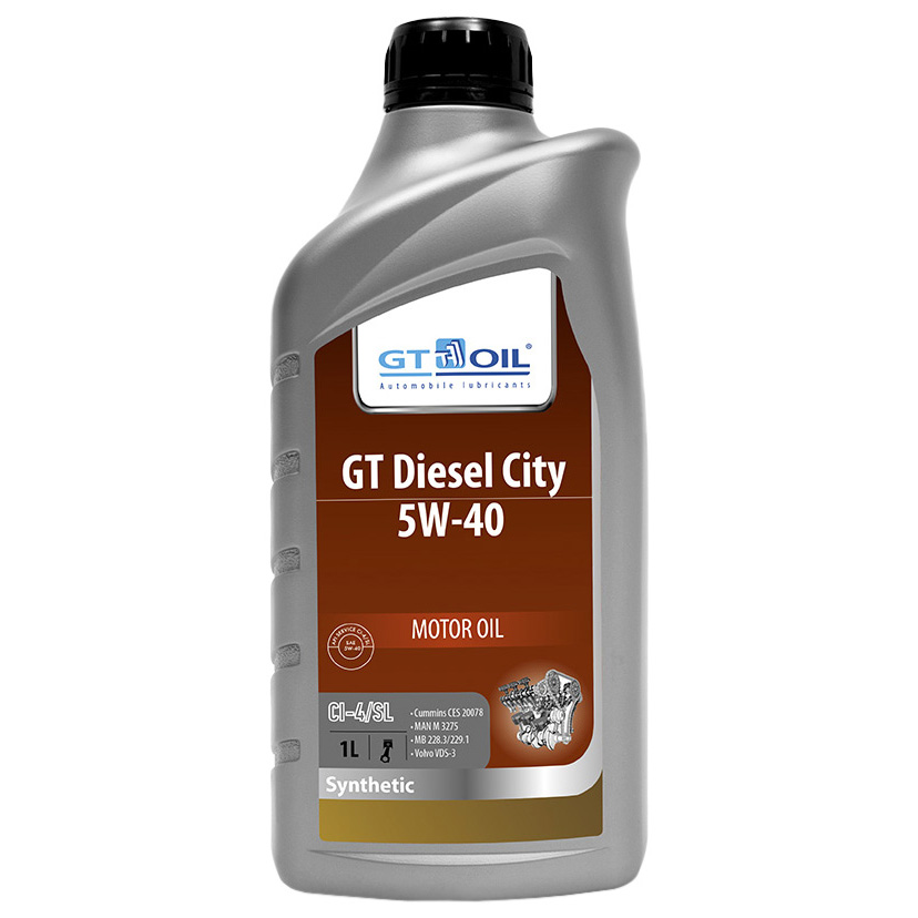 фото Масло мотор. gt diesel city, sae 5w-40, api ci-4/sl, 1 л gt oil арт. 8809059408261