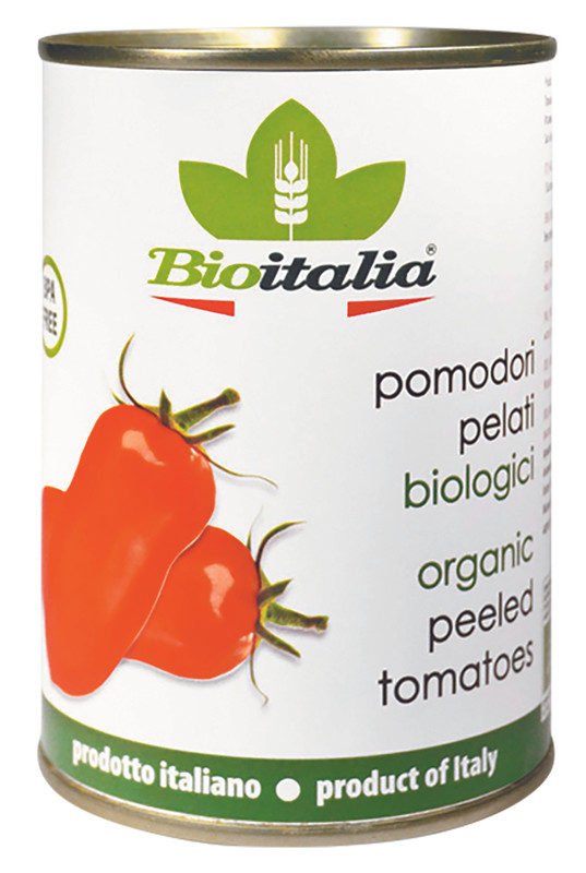 Томаты целые Bioitalia очищенные в томатном соке, 400 г