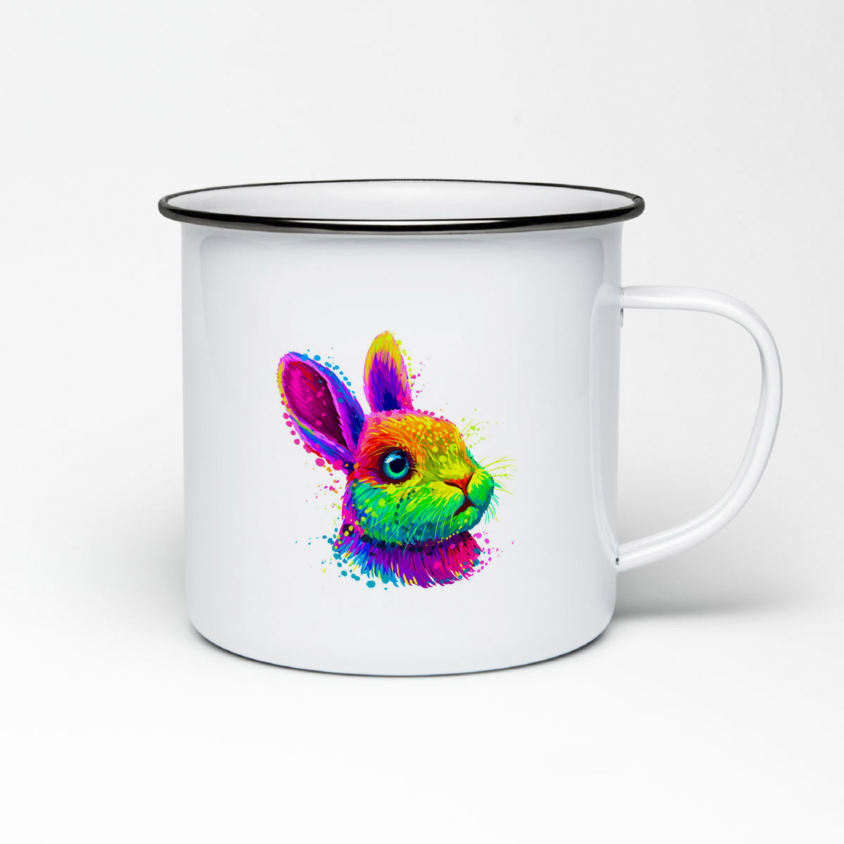 

Кружка металлическая CoolPodarok Животные.Цветной зайка