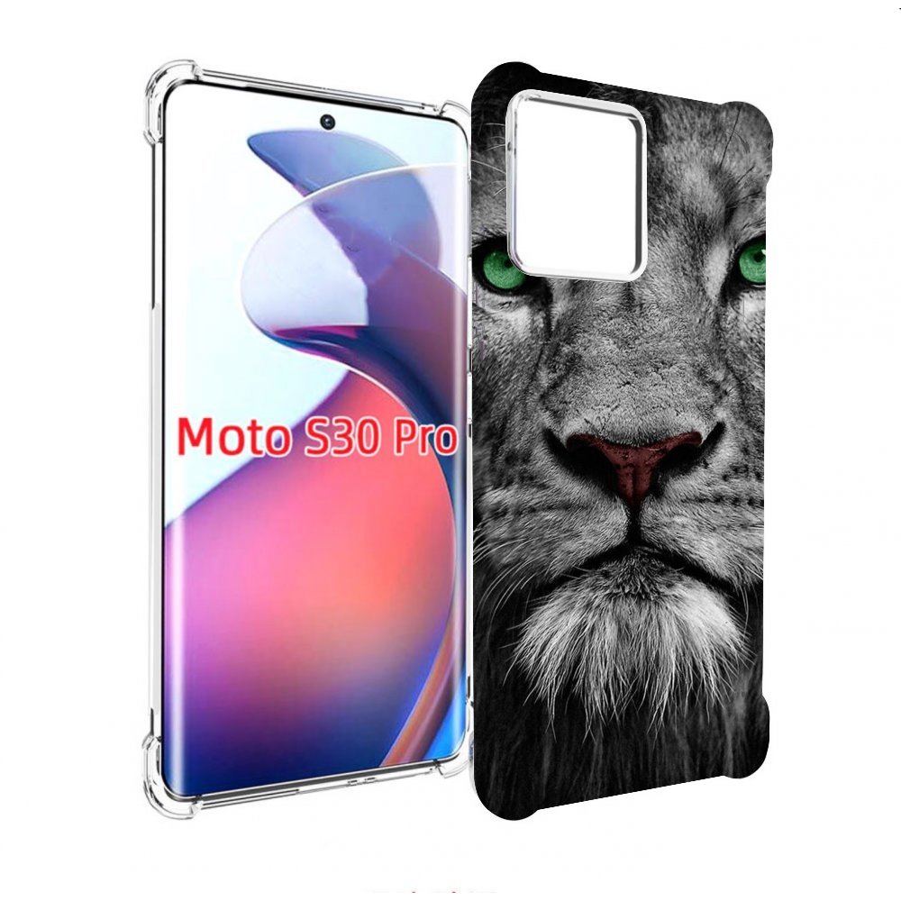 

Чехол MyPads Лев-зеленоглазый мужской для Motorola Moto S30 Pro, Прозрачный, Tocco