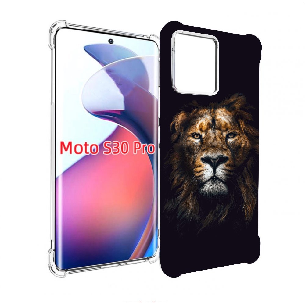 

Чехол MyPads Лев-в-тени мужской для Motorola Moto S30 Pro, Прозрачный, Tocco