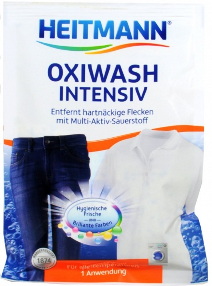 фото Heitmann пятновыводитель oxi wash intensiv для цветного и белого белья 50г