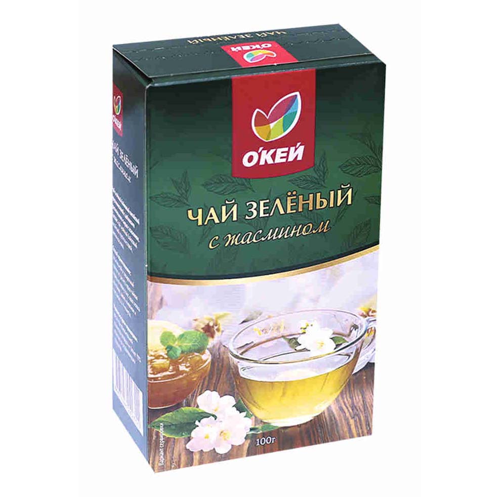 

Чай зеленый Окей с жасмином листовой 100 г