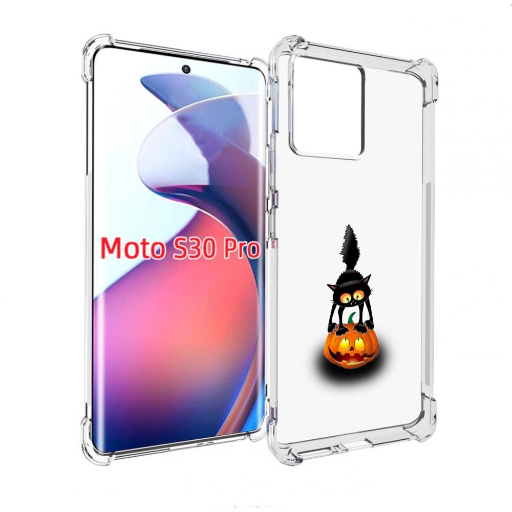 

Чехол MyPads Котик с тыквой для Motorola Moto S30 Pro, Прозрачный, Tocco
