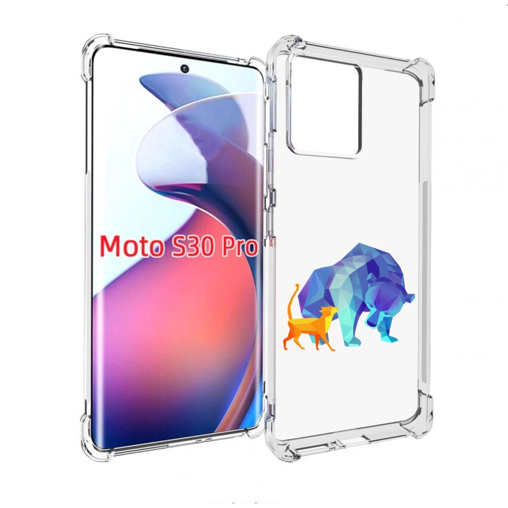 

Чехол MyPads Кот-и-медведь для Motorola Moto S30 Pro, Прозрачный, Tocco