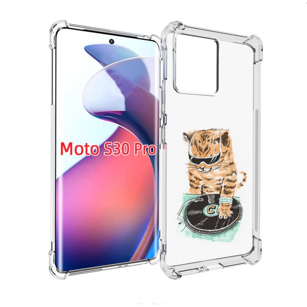 

Чехол MyPads Кот диджей для Motorola Moto S30 Pro, Прозрачный, Tocco