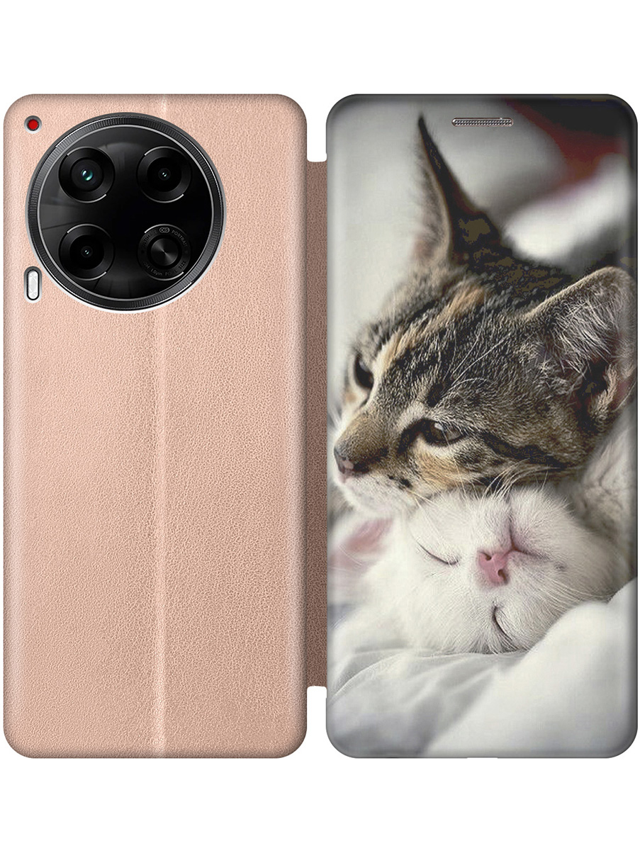 

Чехол-книжка на Tecno Camon 30 4g / 30 5g с принтом "Милые котики" золотой, Золотистый;бежевый;белый;коричневый, 782632411