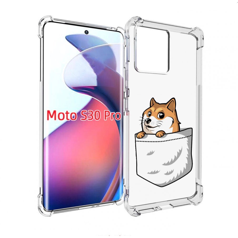 

Чехол MyPads Корги в кармане для Motorola Moto S30 Pro, Прозрачный, Tocco