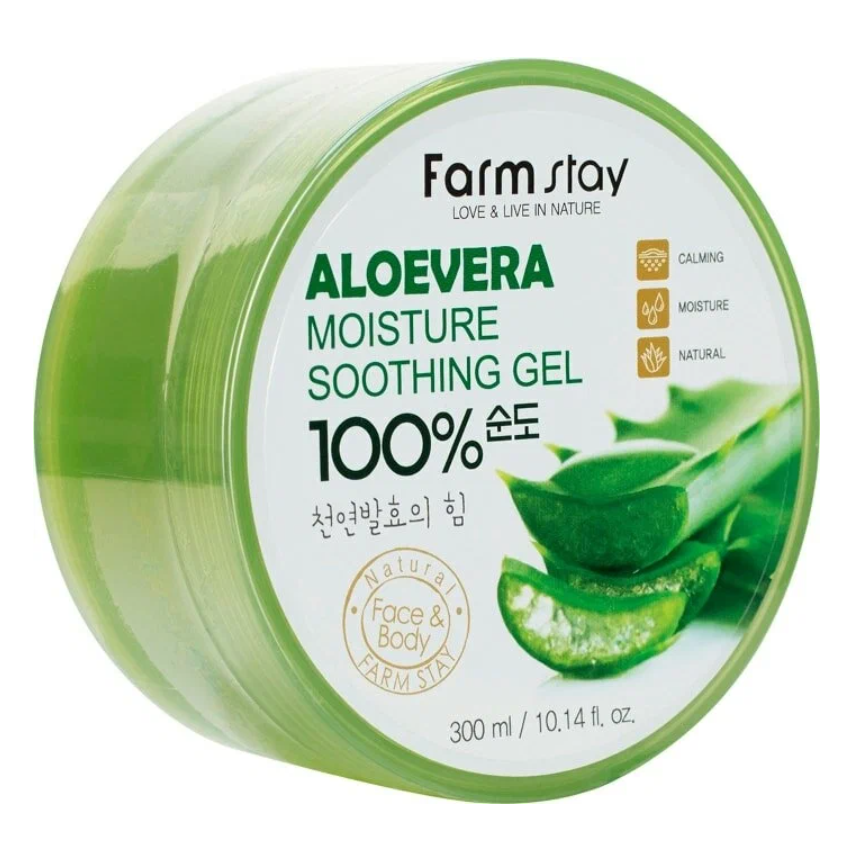 Гель Farm Stay Aloe Vera Moisture Soothing Gel с экстрактом алоэ, смягчающий 300 мл