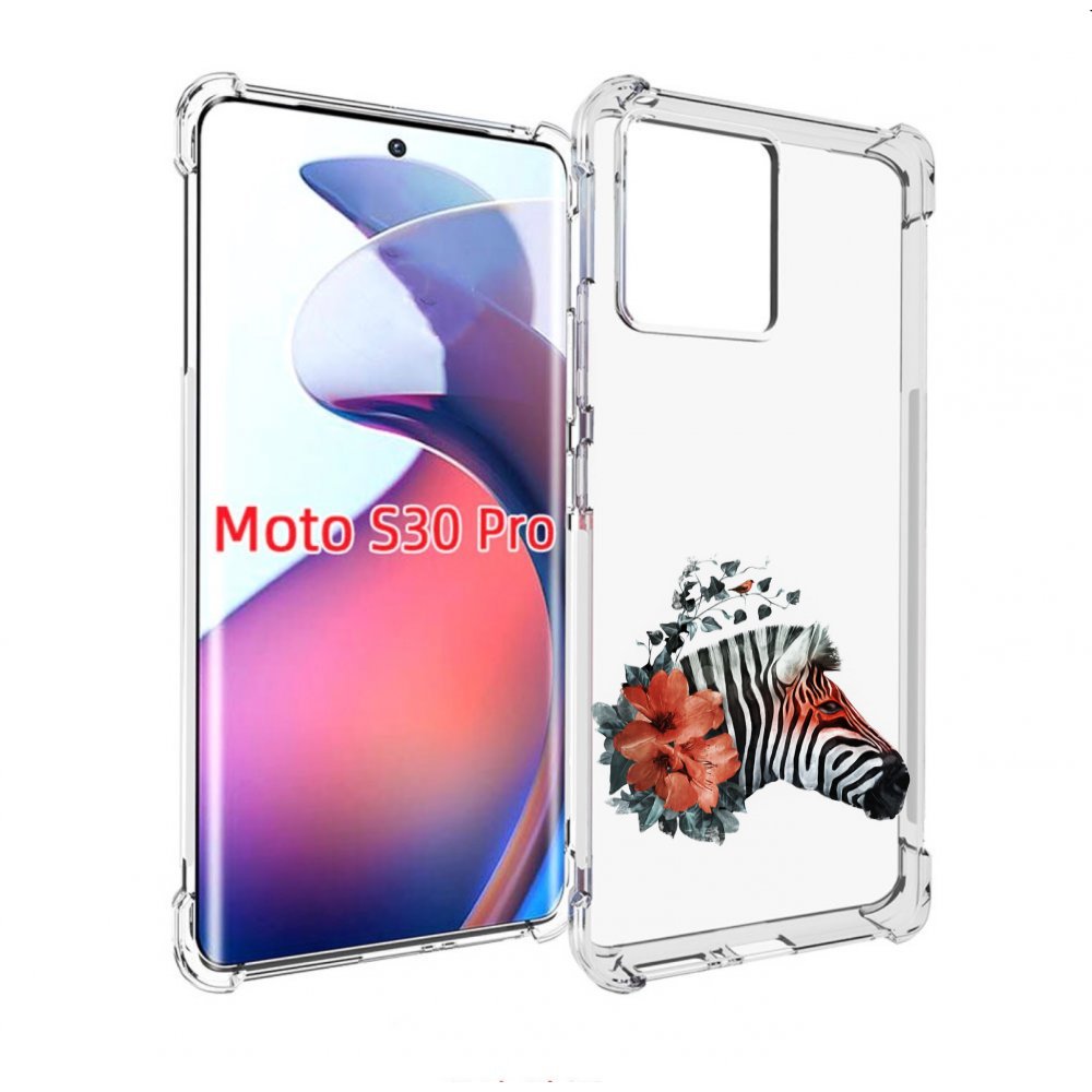 

Чехол MyPads Зебра с цветами для Motorola Moto S30 Pro, Прозрачный, Tocco