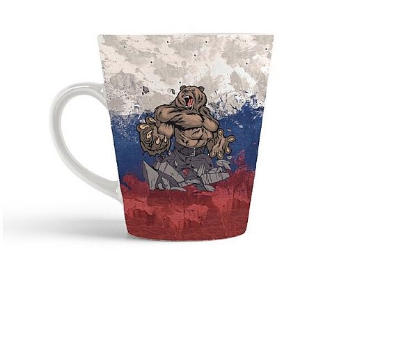 

Кружка CoolPodarok Флаг России и сильный медведь