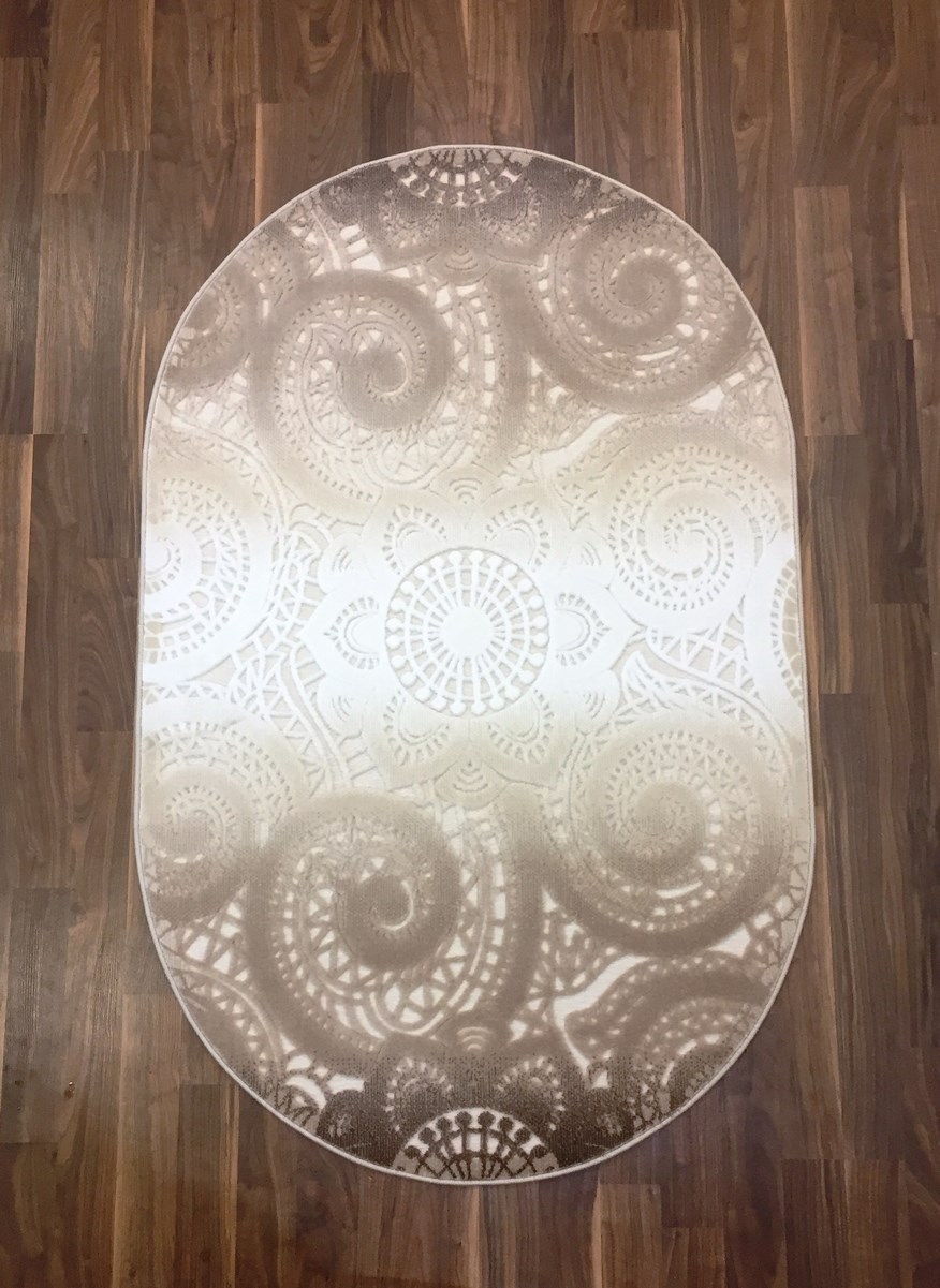 фото Ковер gloria 4097a овал белый 80x150 sofia rugs