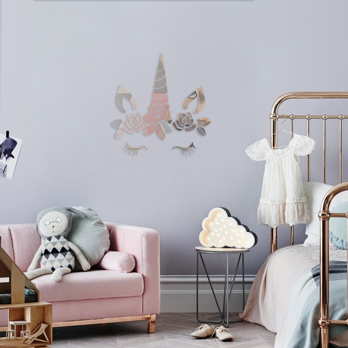 

Декор настенный "Единорожек", из акрила, зеркальный, 54 элемента, 27 х 30 см