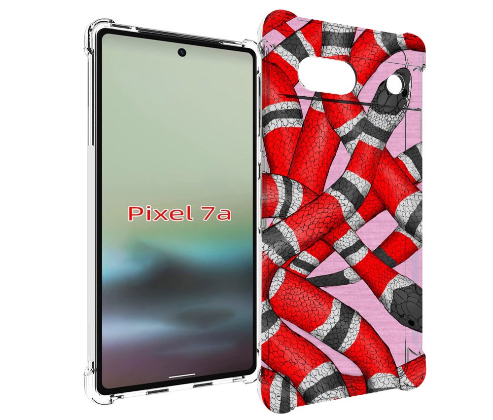 

Чехол MyPads змея-красно-черно-белый для Google Pixel 7A, Tocco