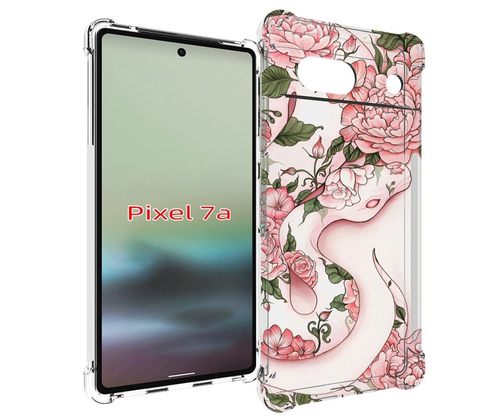 

Чехол MyPads змея-в-розовых-цветах женский для Google Pixel 7A, Tocco